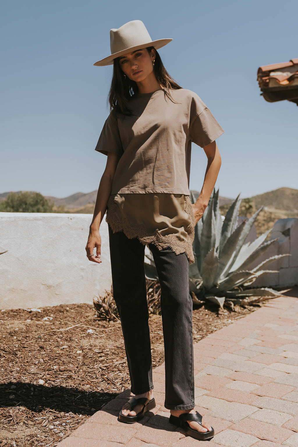 Mika Combination Top in Brown