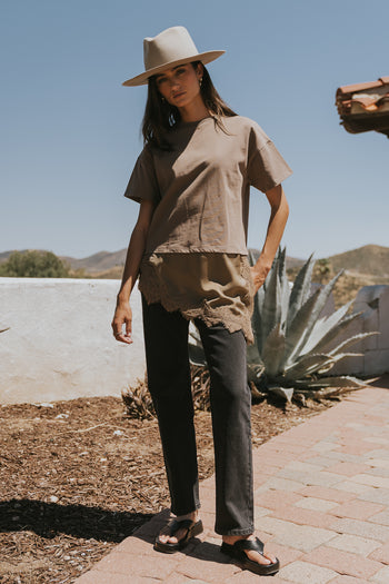 Mika Combination Top in Brown