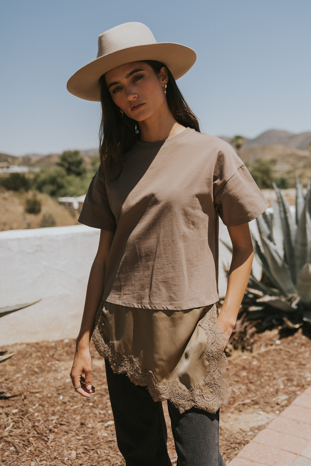 Mika Combination Top in Brown