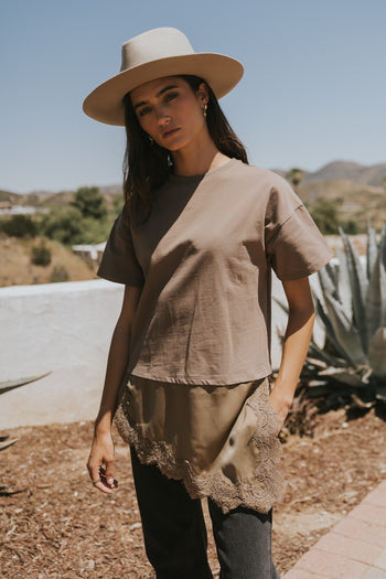 Mika Combination Top in Brown