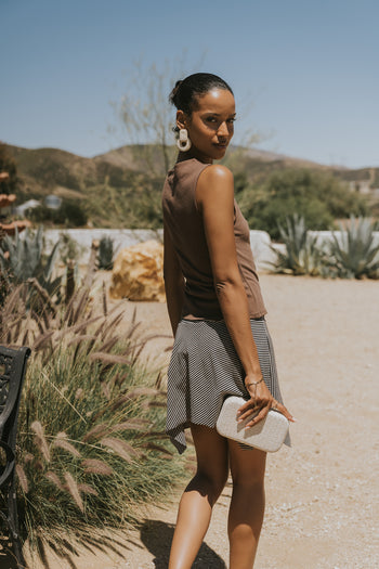 Mona Asymmetrical Tank in Brown