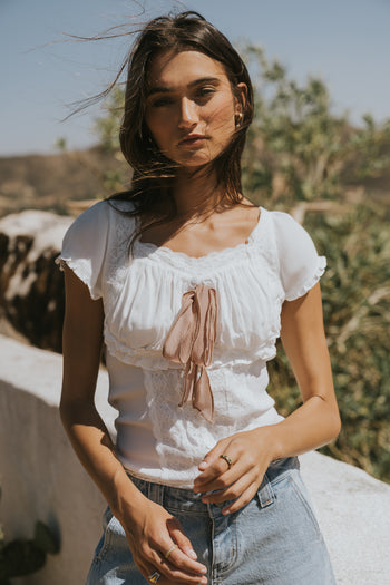 Lennon Lace Trim Blouse