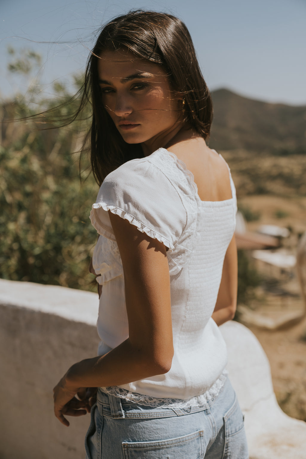Lennon Lace Trim Blouse