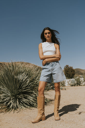 Mona Asymmetrical Tank in White