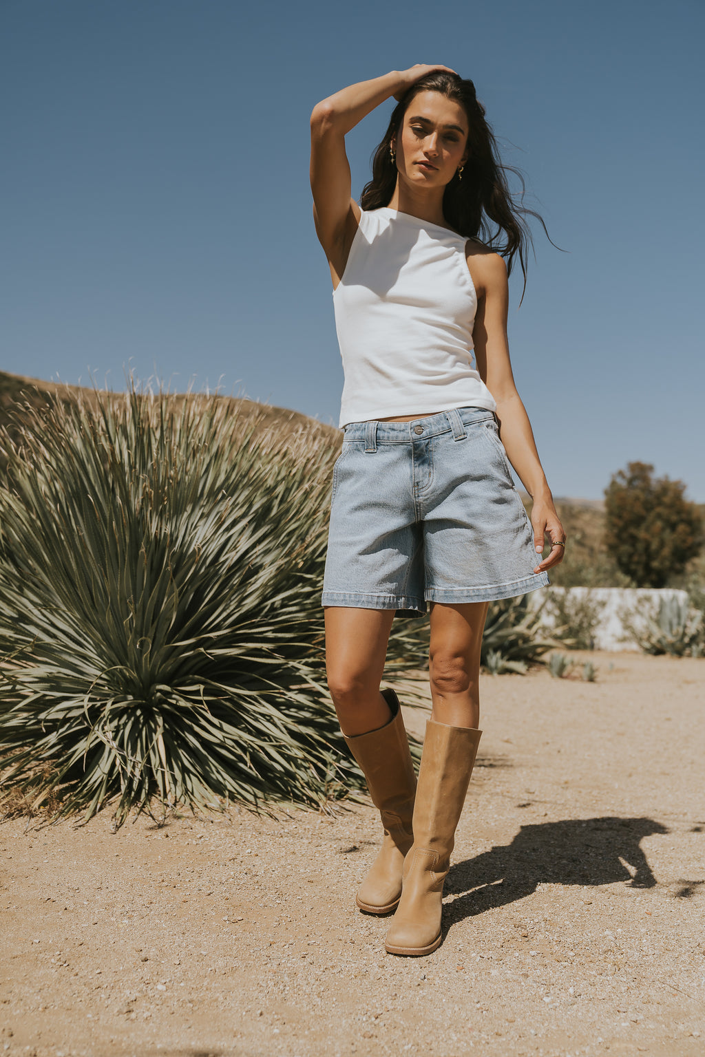 Mona Asymmetrical Tank in White