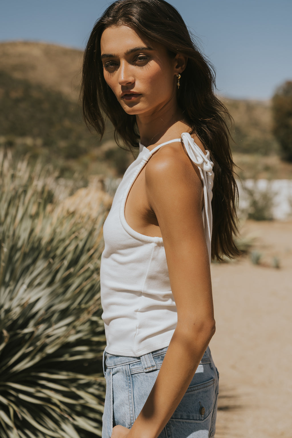 Mona Asymmetrical Tank in White
