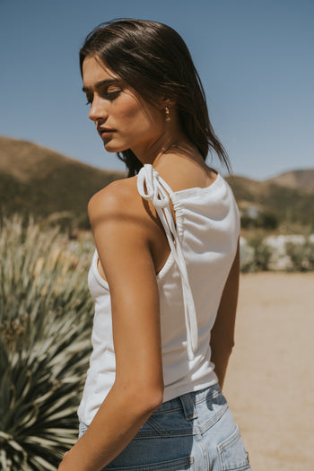 Mona Asymmetrical Tank in White