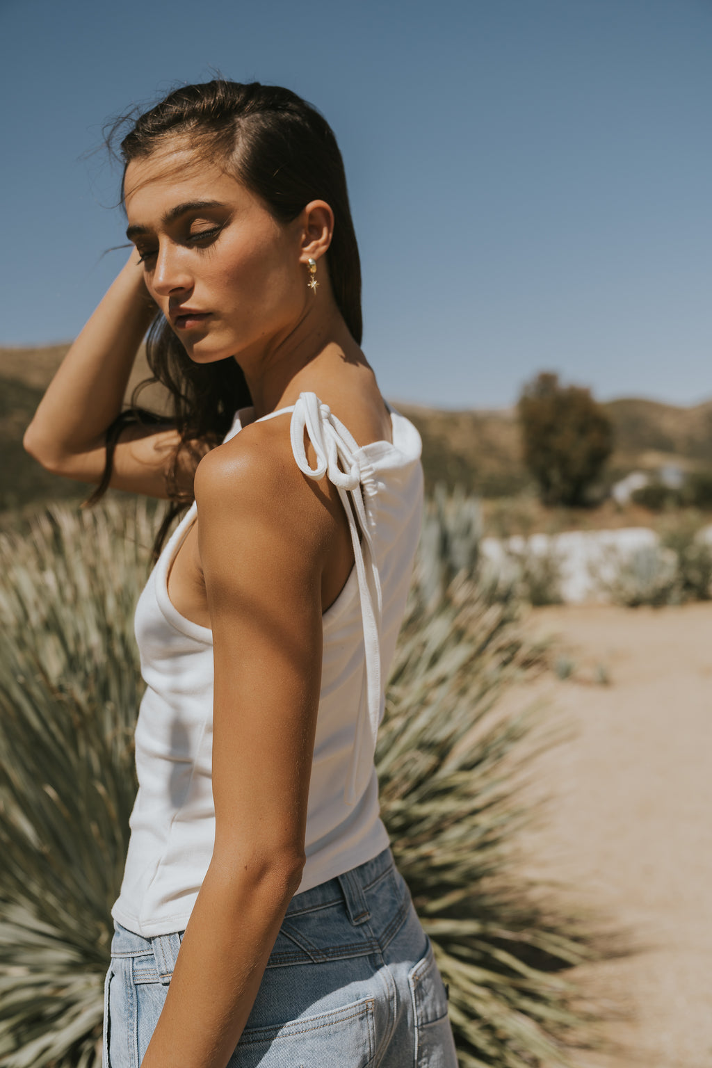 Mona Asymmetrical Tank in White