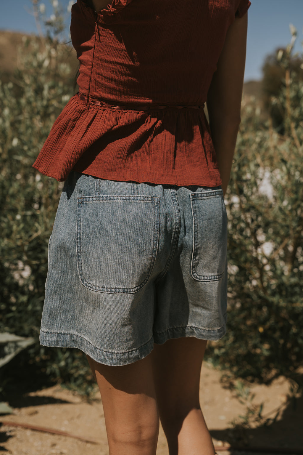 Tylee Drawstring Shorts in Denim
