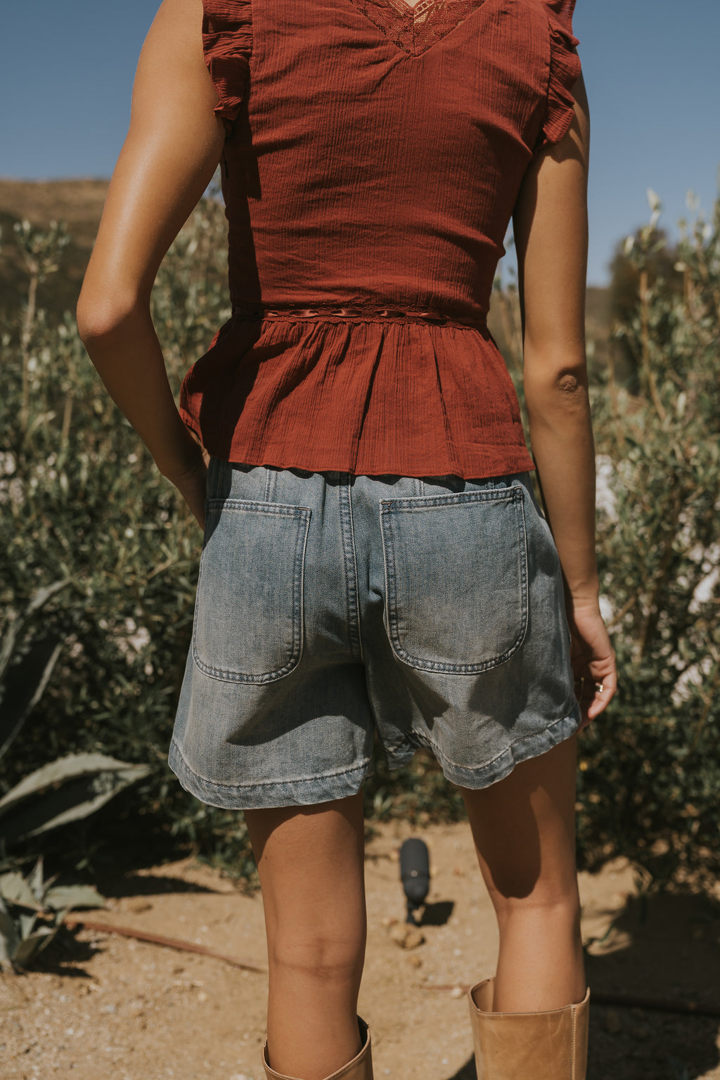 Tylee Drawstring Shorts in Denim