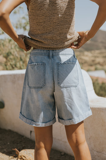 Farah Striped Denim Shorts