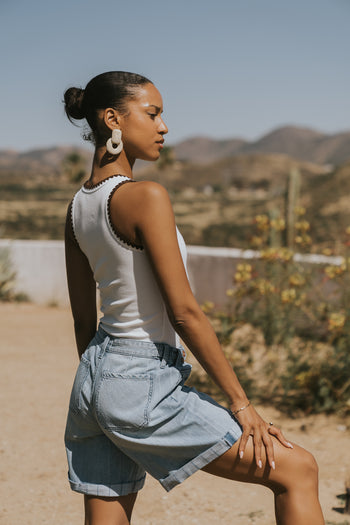 Farah Striped Denim Shorts