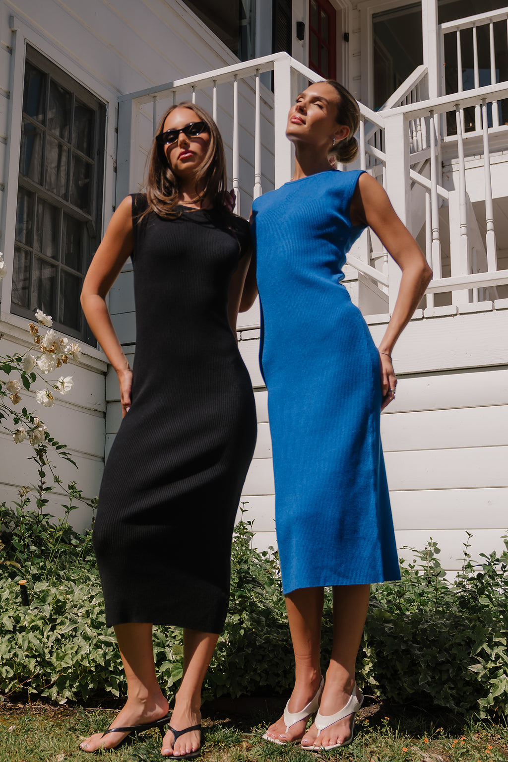 Jade Ribbed Maxi Dress in Cobalt