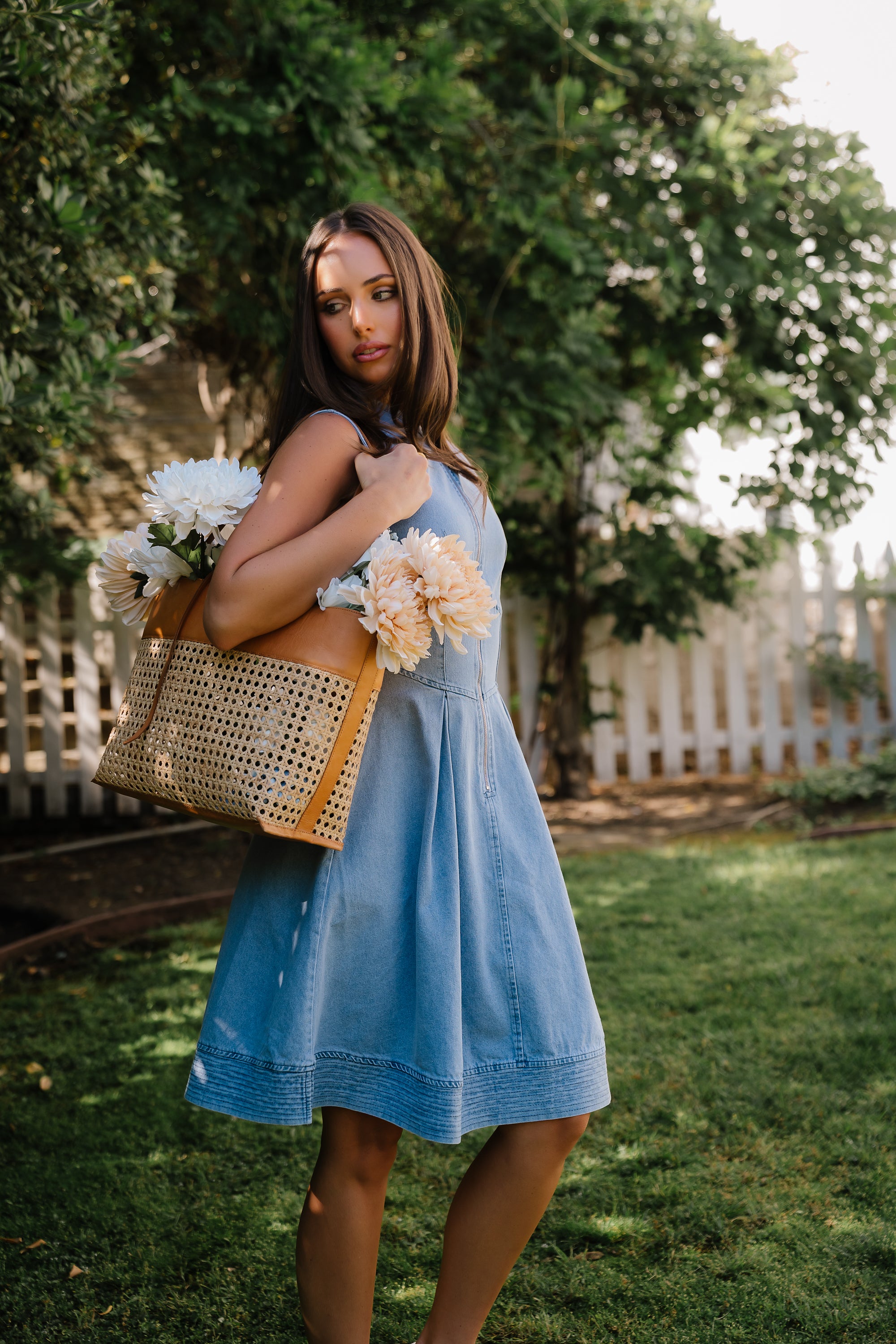 light blue denim dress Sassy Shortcake Doll The light blue wash is perfect for warm weather Jacee Denim Dress in Blue