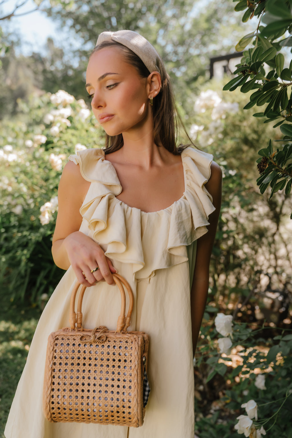 Juliet Ruffle Mini Dress in Yellow