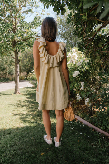 Juliet Ruffle Mini Dress in Yellow