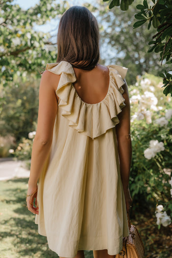 Juliet Ruffle Mini Dress in Yellow