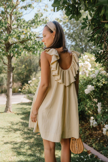 Juliet Ruffle Mini Dress in Yellow