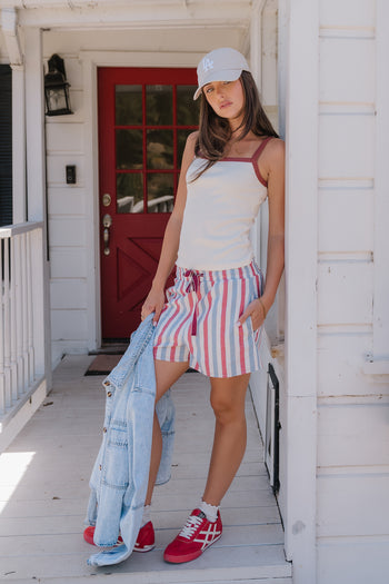 Rylan Contrast Tank Top in Cream