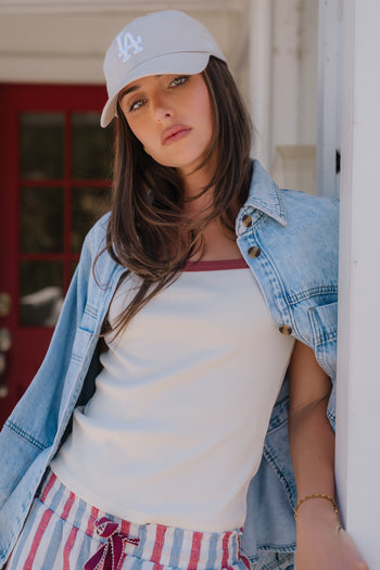 Los Angeles Dodgers Baseball Cap in Bone