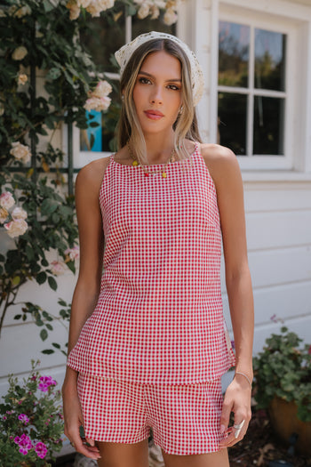Amina Gingham Tank