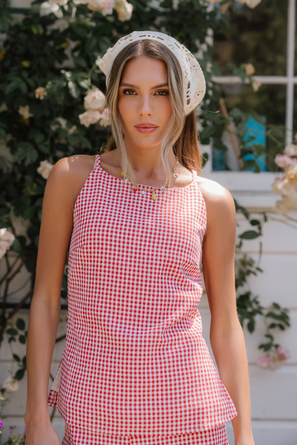 Amina Gingham Tank