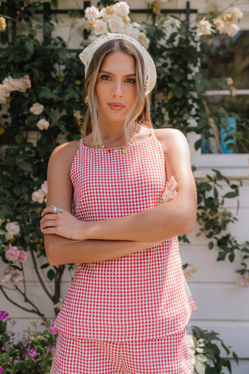 Amina Gingham Tank