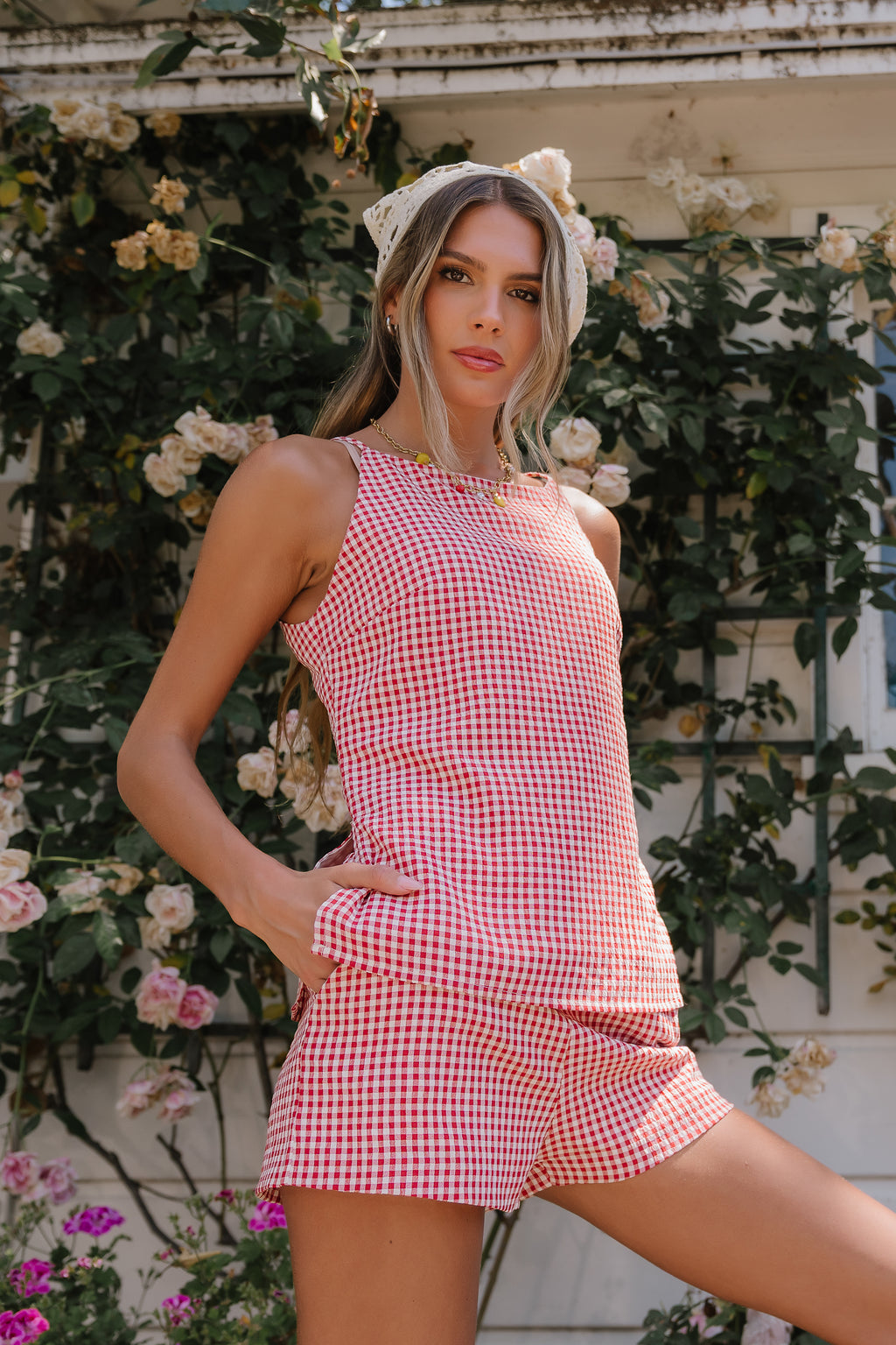 Amina Gingham Tank