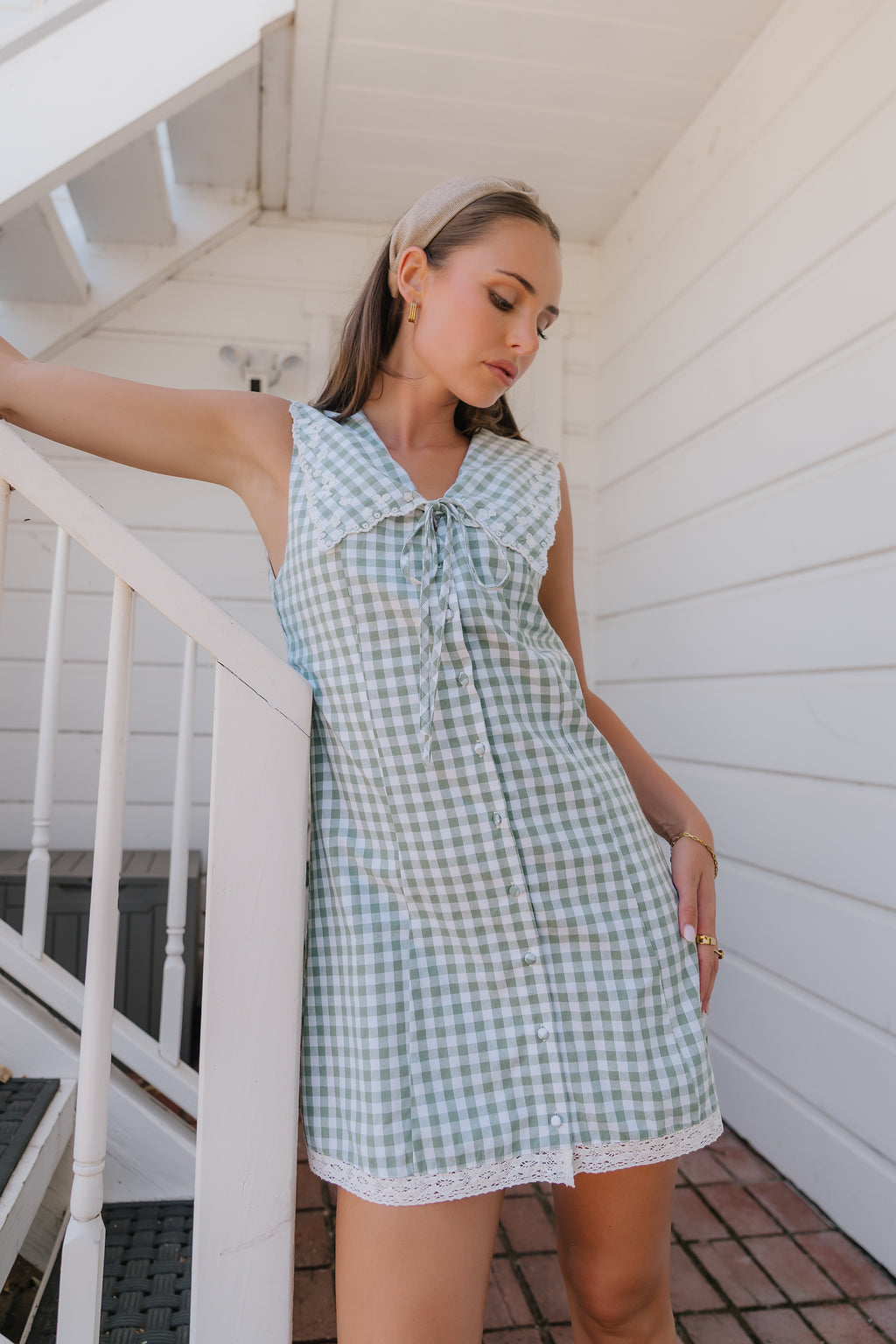 Millie Gingham Sleeveless Mini Dress