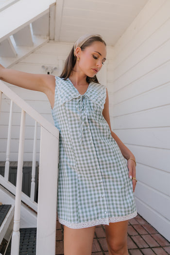 Millie Gingham Sleeveless Mini Dress