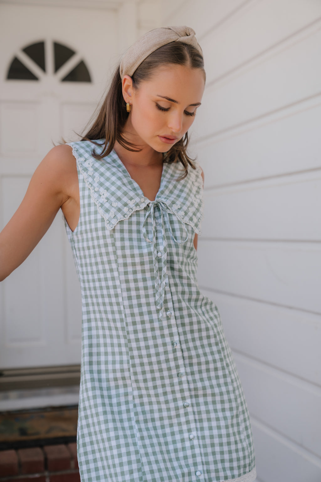 Millie Gingham Sleeveless Mini Dress