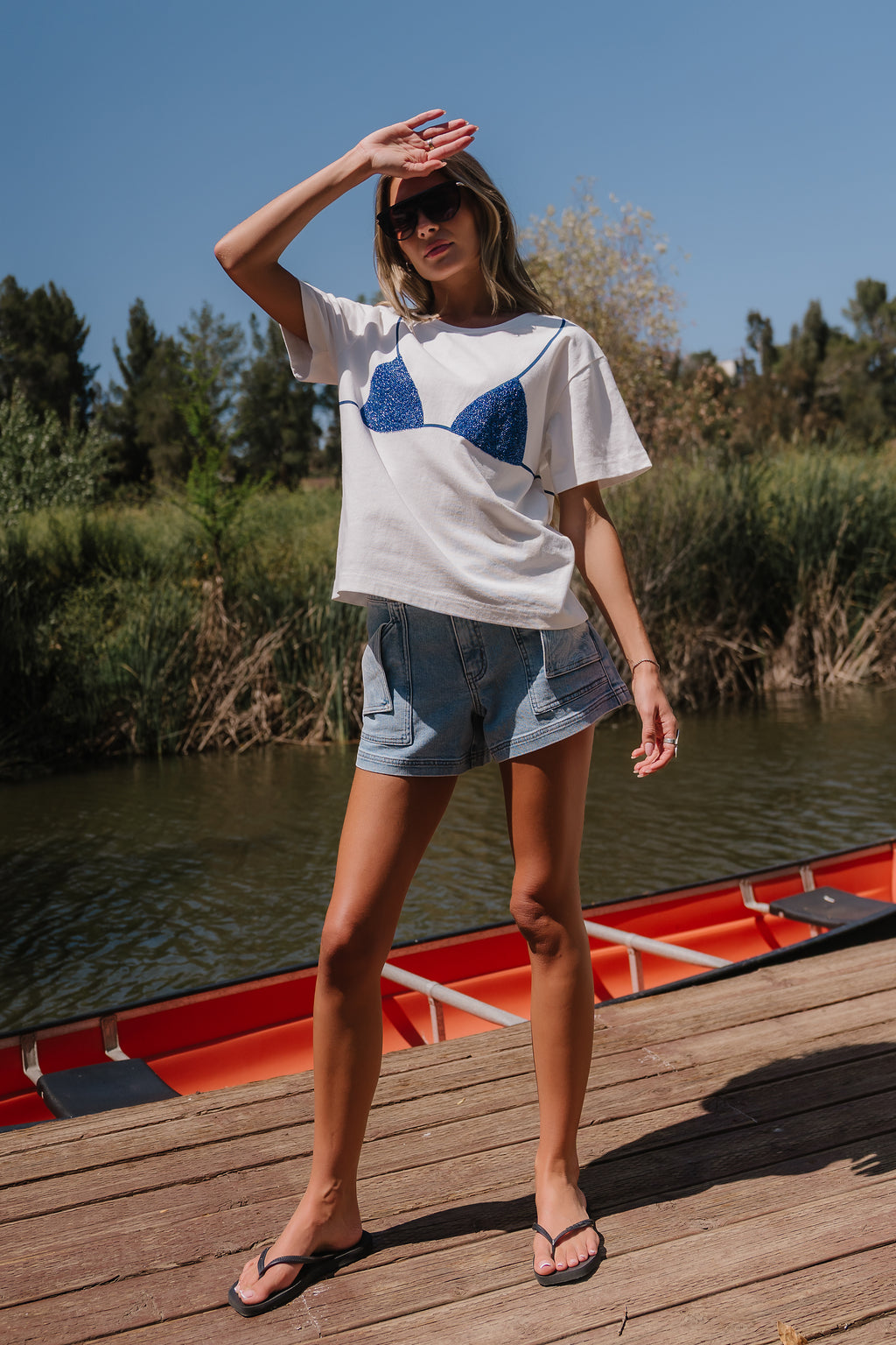 Juno Graphic Tee in Blue