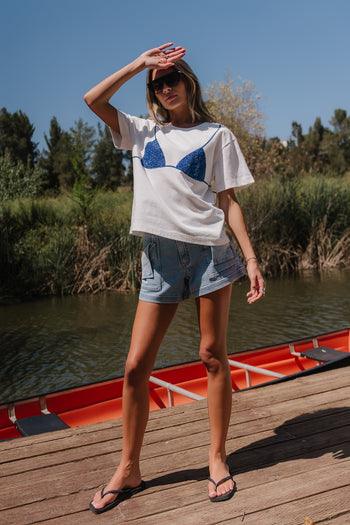 Juno Graphic Tee in Blue