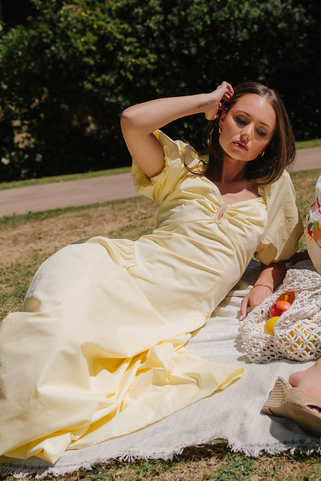 alina maxi dress Alina Floral Palmer Poplin Tiered Maxi Dress KELLY-CERULEAN / XS by Sugarlips