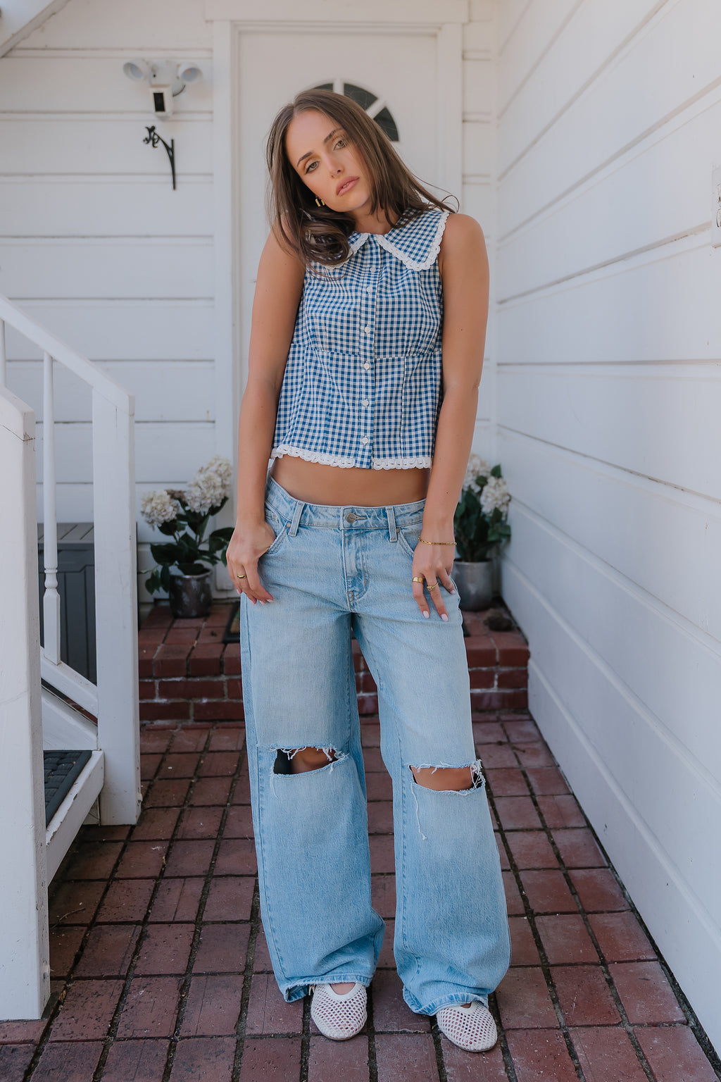 Martha Distressed Wide Leg Jeans