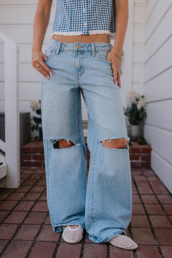 Martha Distressed Wide Leg Jeans