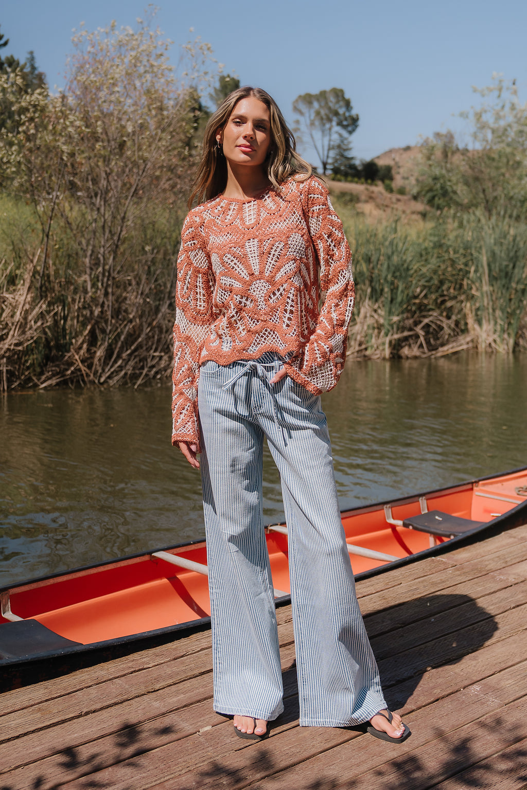 Rosa Crochet Top in Brick