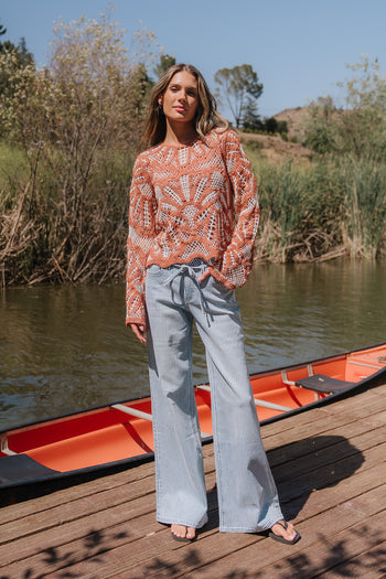 Rosa Crochet Top in Brick