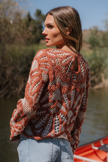 Rosa Crochet Top in Brick