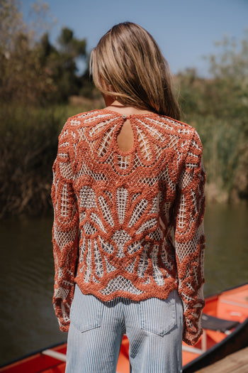 Rosa Crochet Top in Brick