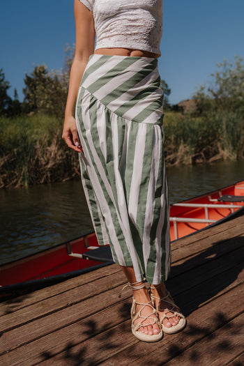 Frannie Striped Midi Skirt
