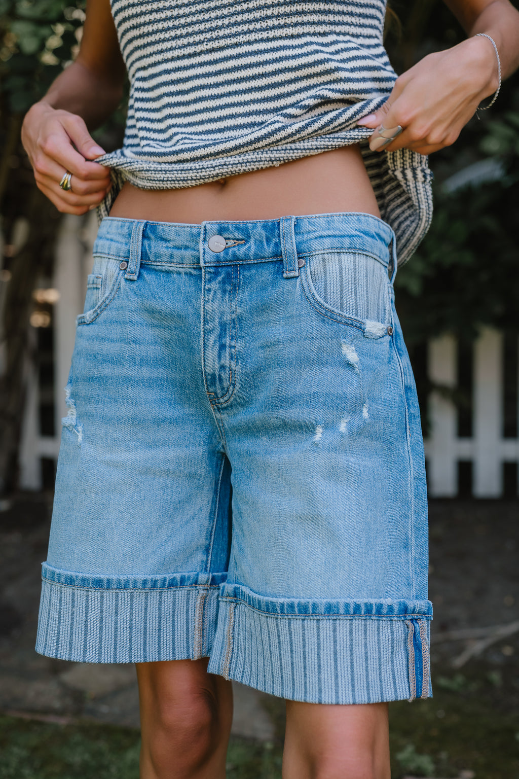 Nessa Striped Bermuda Shorts