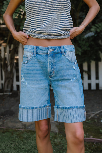 Nessa Striped Bermuda Shorts