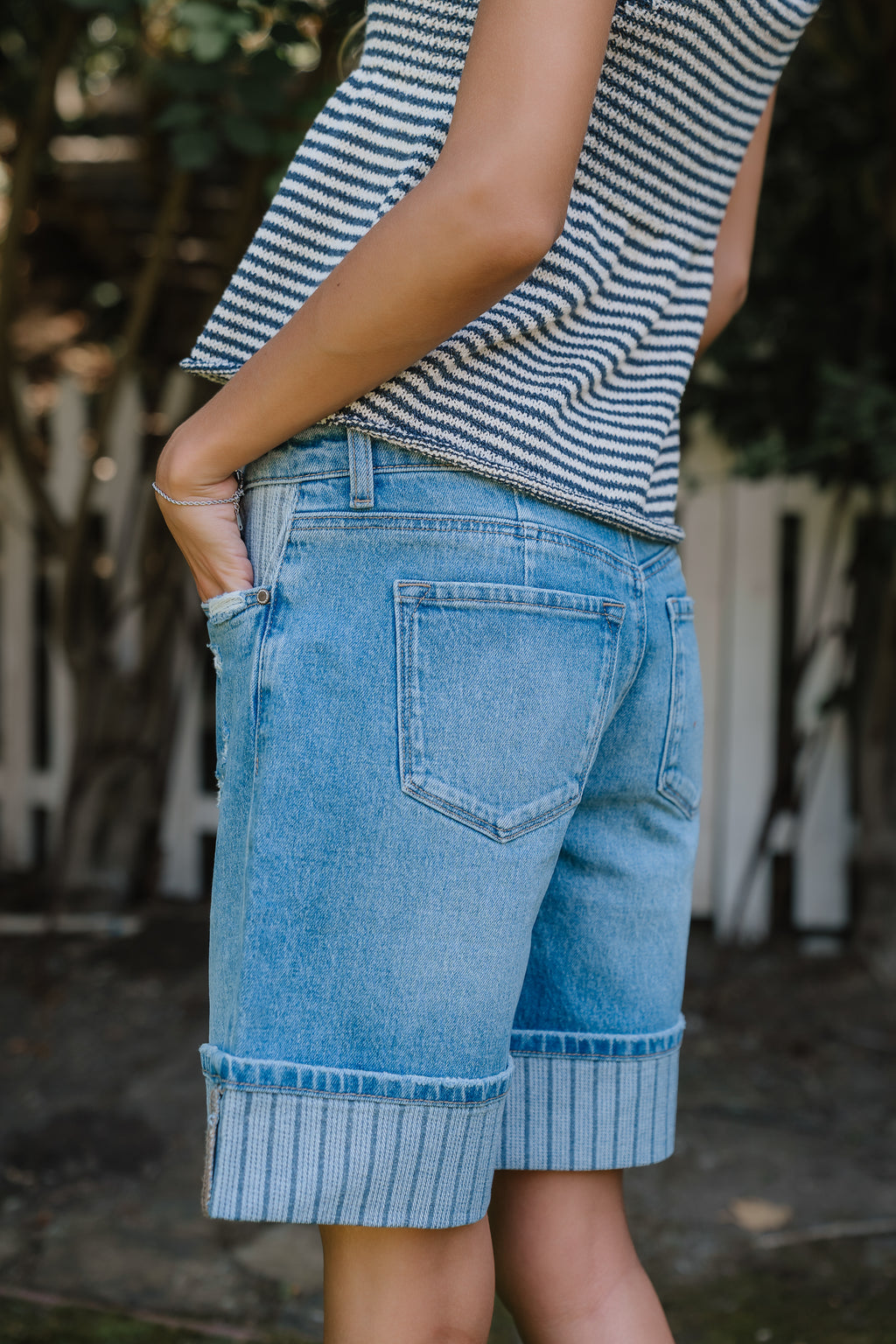 Nessa Striped Bermuda Shorts