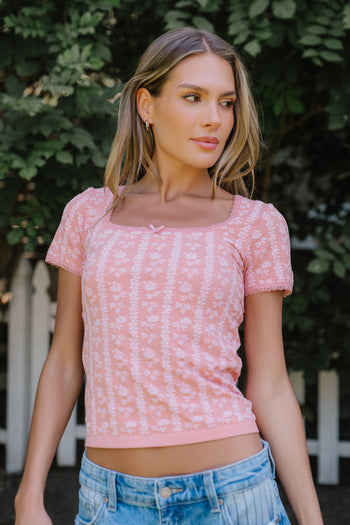 Juliet Floral Seamless Top in Rose