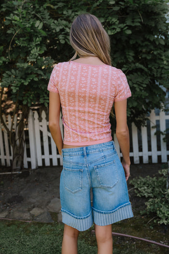 Juliet Floral Seamless Top in Rose