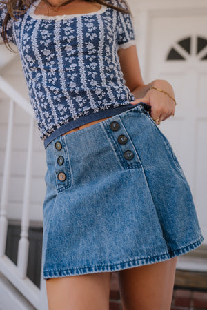 Alyx Button Denim Mini Skirt