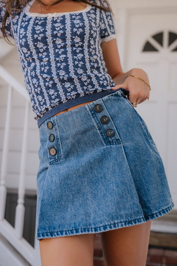 Alyx Button Denim Mini Skirt