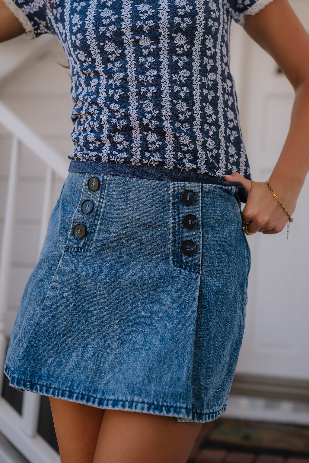 Alyx Button Denim Mini Skirt