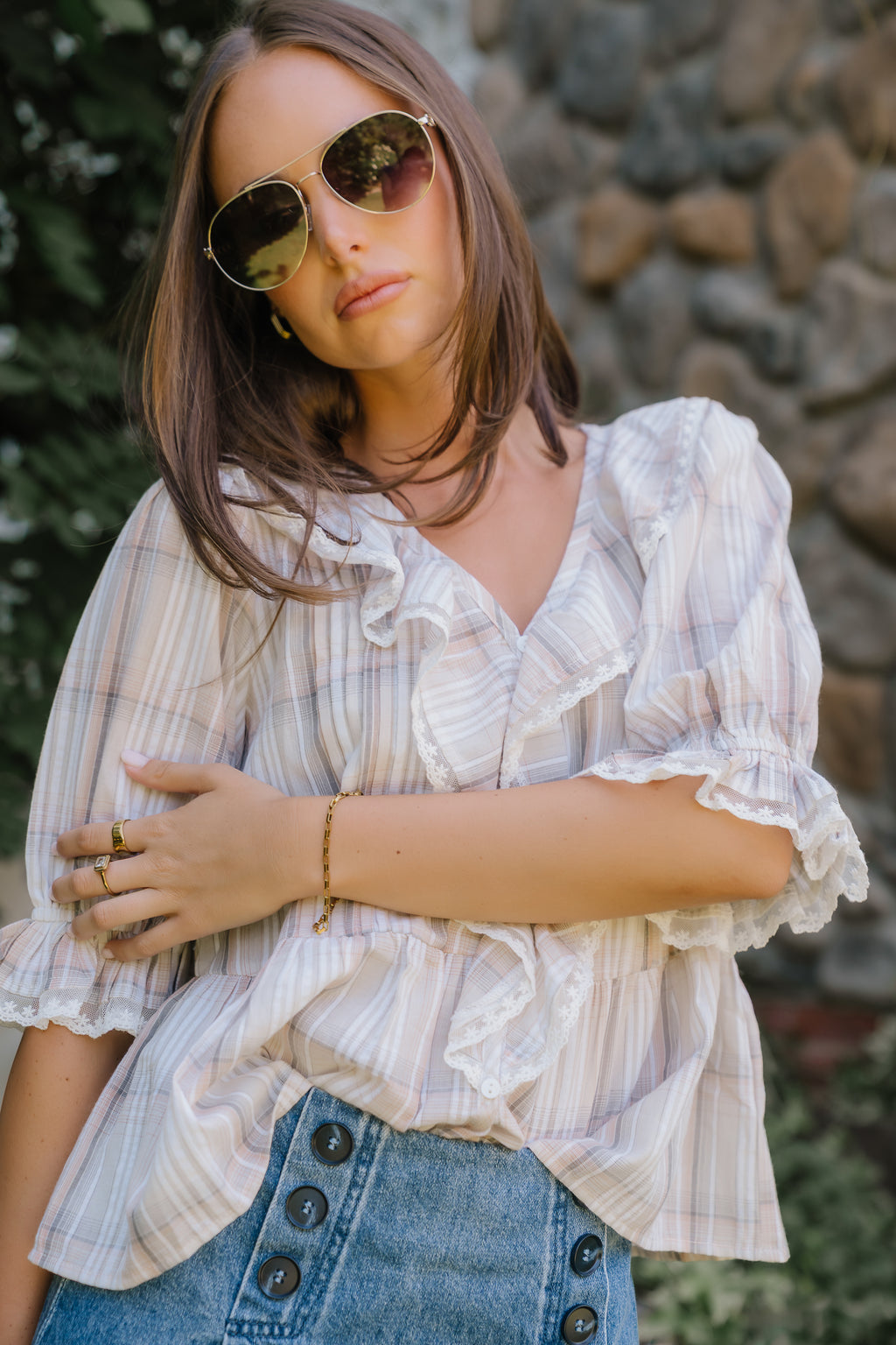 Ronnie Plaid Blouse